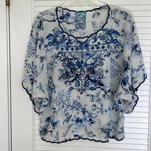 Johnny Was silk blouse.